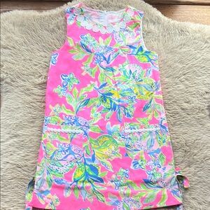 Floral Sleeveless Dress with Lace Collar